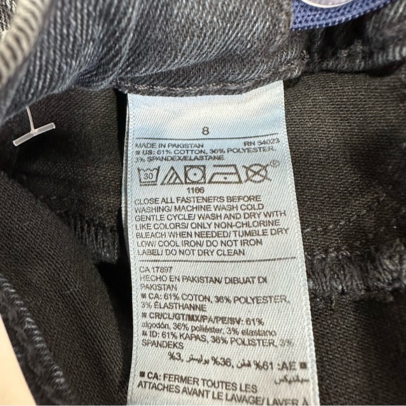 Old Navy Girls Black Denim 360 Stretch Raw Hem Ballerina Jeggings - Size 8 - Picture 10 of 12